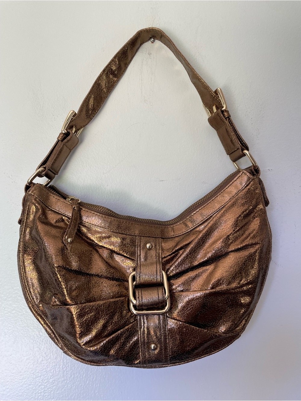 Express Bronze Metallic Shoulder Bag